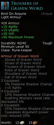 Rune keeper graven word - Trousers of graven word