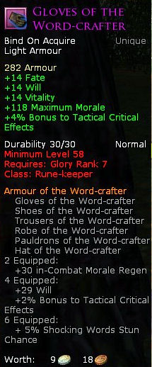 Rune keeper word crafter - Gloves of the word crafter
