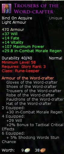 Rune keeper word crafter - Trousers of the word crafter