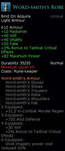 Rune keeper word smiths - Word smiths robe