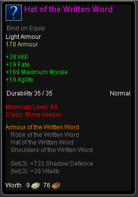 Rune keeper written word - Hat of the written word