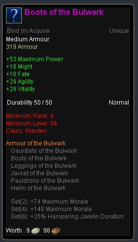 Warden bulwark - Boots of the bulwark