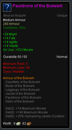 Warden bulwark - Pauldrons of the bulwark