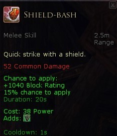 Warden gambit skills - Shield bash