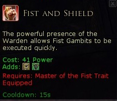 Warden gambit trait skills - Fist and shield