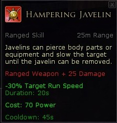 Warden javel skills - Hampering javelin