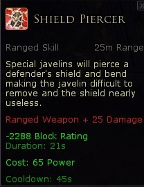 Warden javel skills - Shield piercer