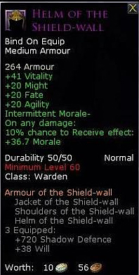 Warden line warden set - Helm of the shield wall