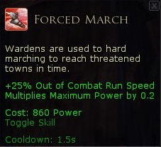 Warden movement effects - Forced march