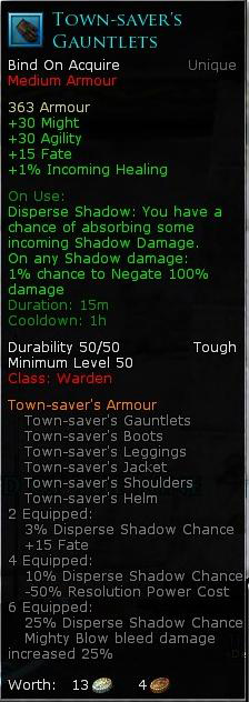 Warden rift set - Town savers gauntlets