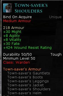 Warden rift set - Town savers shoulders