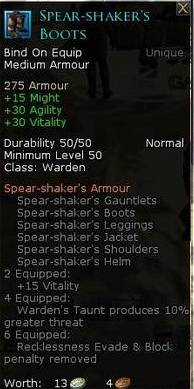 Warden shakers set - Spear shakers boots