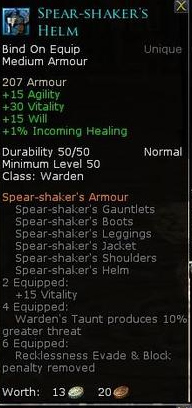 Warden shakers set - Spear shakers helm