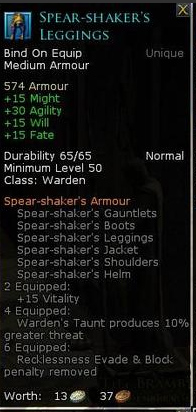 Warden shakers set - Spear shakers leggings
