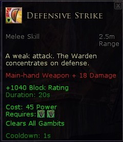 Warden shield gambits - Defensive strike