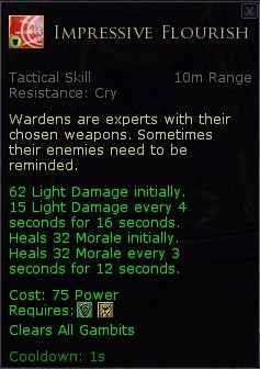 Warden shield gambits - Impressive flourish
