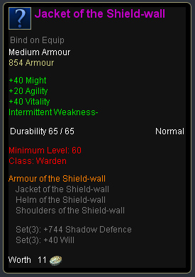 Warden shield wall - Jacket of the shield wall