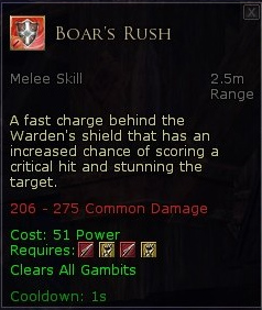 Warden spear gambits - Boars rush