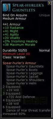 Warden spear hurler set - Spear hurlers gauntlets