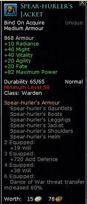 Warden spear hurler set - Spear hurlers jacket