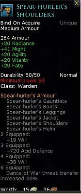 Warden spear hurler set - Spear hurlers shoulders