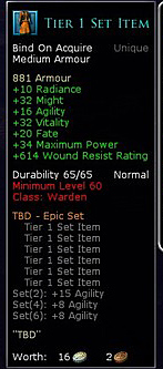 Warden tier 1 set items - Tier 1 robe