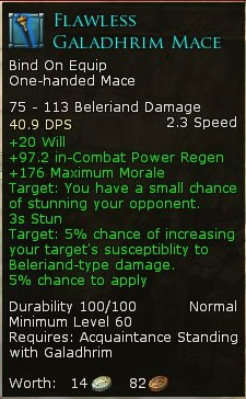 Weaponsmith Lothlorien Crafting Guild Emissary - Flawless galadhrim mace