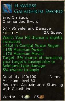 Weaponsmith Lothlorien Crafting Guild Emissary - Flawless galadhrim sword